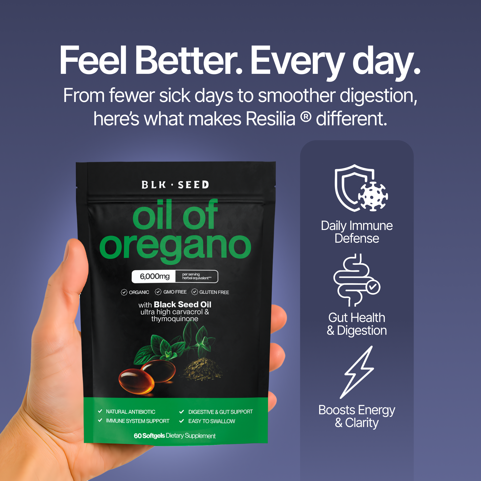 BLK Seed® Oil of Oregano & Black Seed oil Capsules