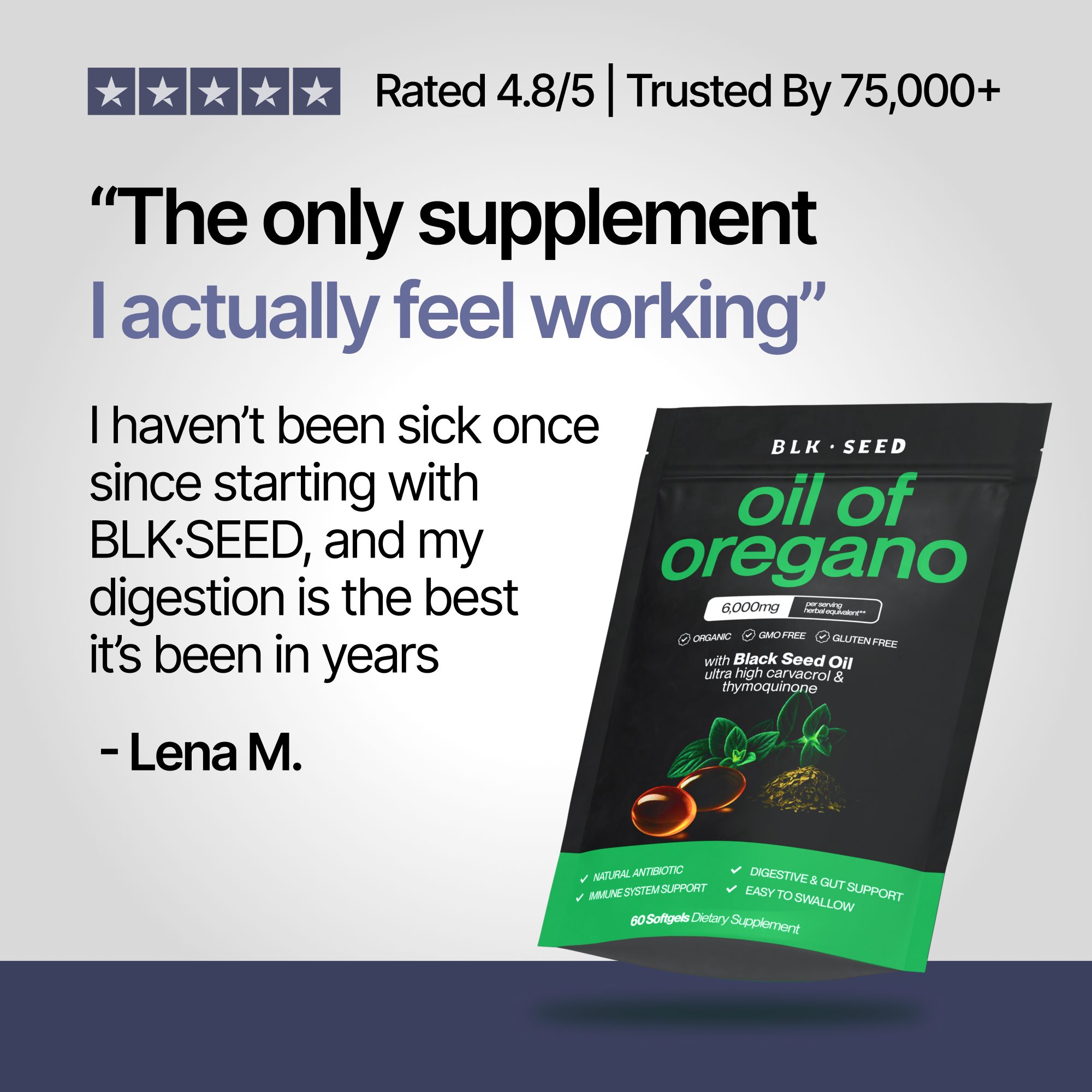 BLK Seed® Oil of Oregano & Black Seed oil Capsules